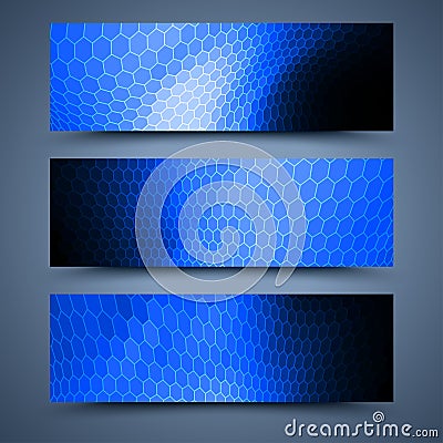 Blue banners templates. Abstract backgrounds Vector Illustration