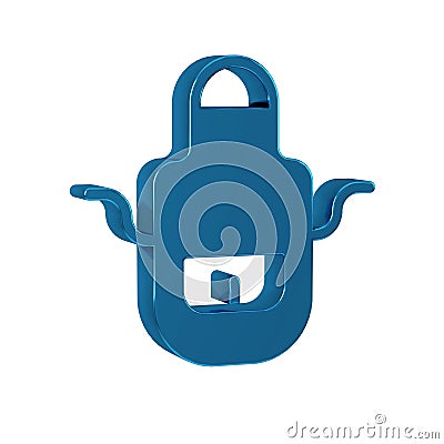 Blue Barber apron icon isolated on transparent background. Apron of a hairdresser with pockets. Stock Photo