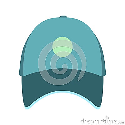 Blue baseball hat flat icon Vector Illustration