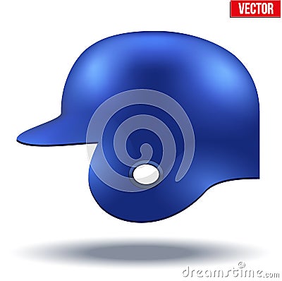 Blue baseball helmet Vector Illustration