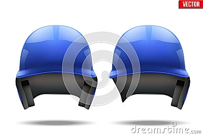 Blue baseball helmet Vector Illustration