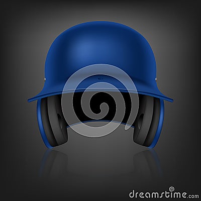 Blue baseball helmet. Vector background. Vector Illustration