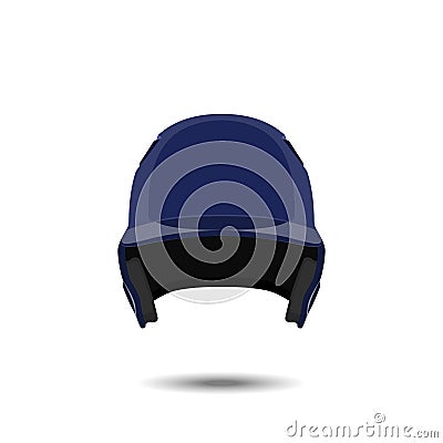 Blue baseball helmet on white background. Sports protection in a realistic style Vector Illustration