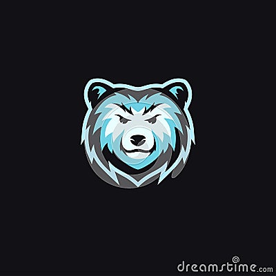 Blue bear head mascot logo design vector Vector Illustration