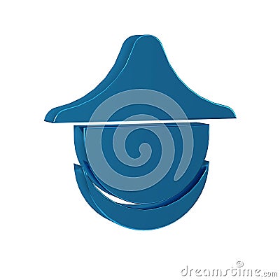 Blue Beekeeper with protect hat icon isolated on transparent background. Special protective uniform. Stock Photo