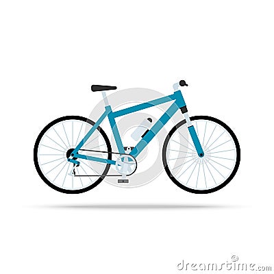 Blue bicycle flat icon. Bike Vector isolated on white background. Vector Illustration