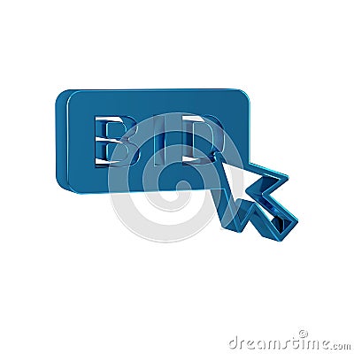 Blue Bid icon isolated on transparent background. Auction bidding. Sale and buyers. Stock Photo