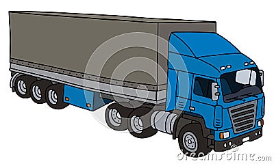 Blue big cover semitrailer Vector Illustration