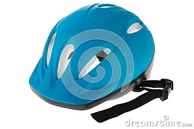 Blue bike helmet Stock Photo