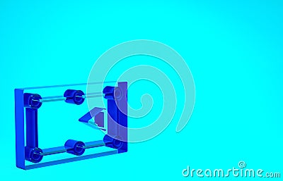 Blue Billiard table icon isolated on blue background. Pool table. Minimalism concept. 3d illustration 3D render Cartoon Illustration