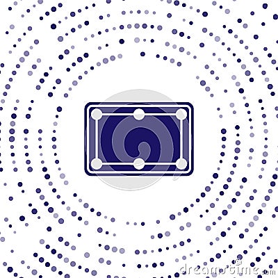 Blue Billiard table icon isolated on white background. Pool table. Abstract circle random dots. Vector Vector Illustration