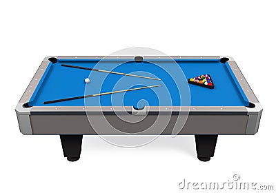 Blue Billiard Table Stock Photo