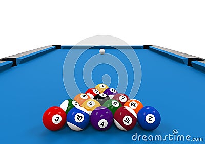 Blue Billiard Table Stock Photo