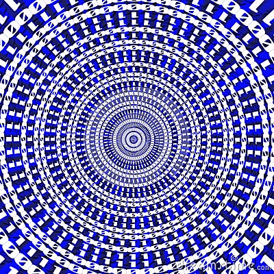 Blue binary circle abstract pattern background. Stock Photo