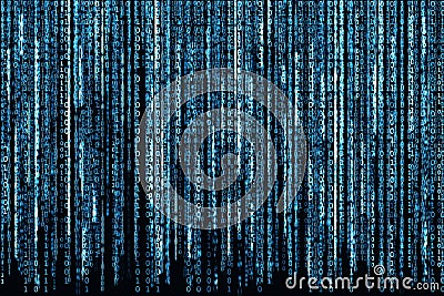 Blue Binary Code Stock Photo