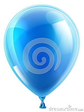 Blue birthday or party balloon Vector Illustration