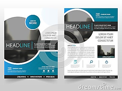 Blue black circle business Brochure Leaflet Flyer annual report template design, book cover layout design Vector Illustration