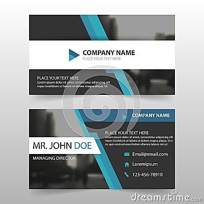 Blue black corporate business card, name card template ,horizontal simple clean layout design template , Business banner card Vector Illustration