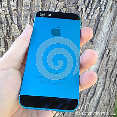 Blue black iphone Editorial Stock Photo