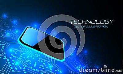 Blue circuit line black microprocessor technology pattern background vector Vector Illustration