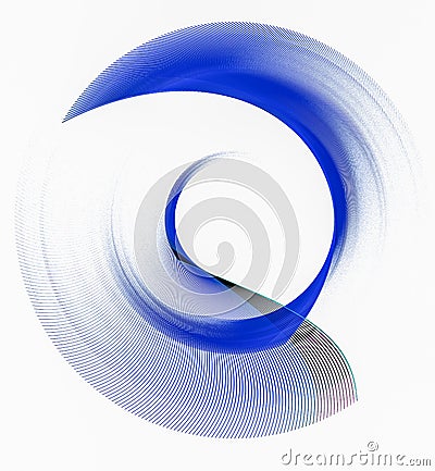 The blue blades of the abstract propeller are arranged in a spiral, creating a circular frame on a white background. Cartoon Illustration