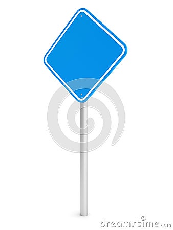 Blue blank rectangle traffic sign Cartoon Illustration