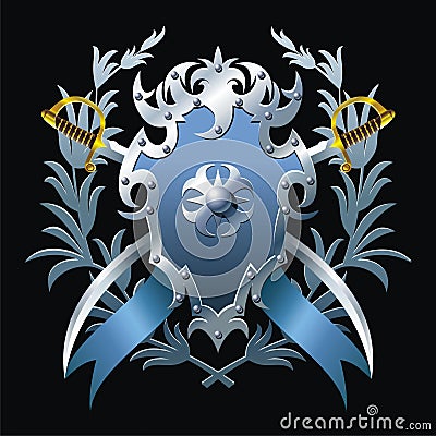 Blue blazon Vector Illustration