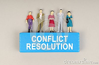 On the blue block the inscription - Conflict Resolution Stock Photo