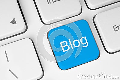 Blue blog button Stock Photo