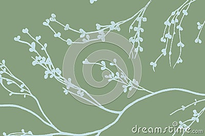 Blue Blossom on olive green background Stock Photo