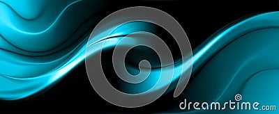 Blue blur wavy abstract banner background vector design, blurred shaded background, with lighting effect, vector illustration. Cartoon Illustration