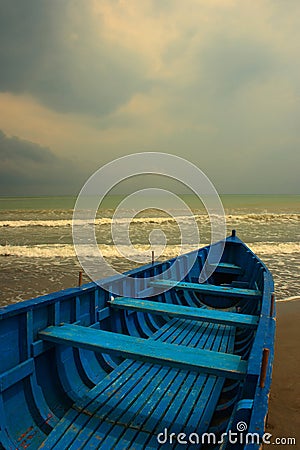 Blue boat Stock Photo