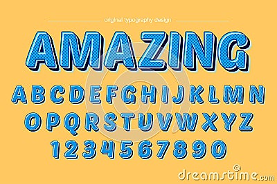 Blue Bold Retro Colorful Typography Design Stock Photo