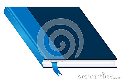 Blue book closed and bookmark Vector Illustration