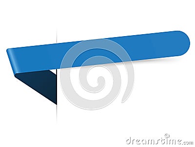 Blue bookmark banner for any text on white background Stock Photo