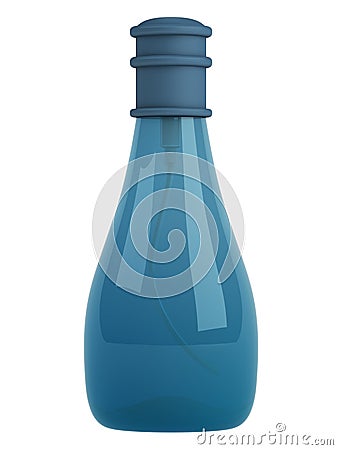 Blue bottle parfume Stock Photo