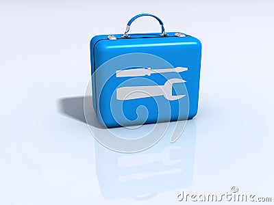 Blue box with tools Stock Photo