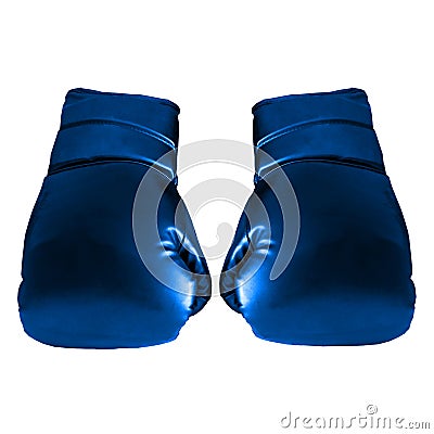 Blue Boxing Gloves Stock Photo