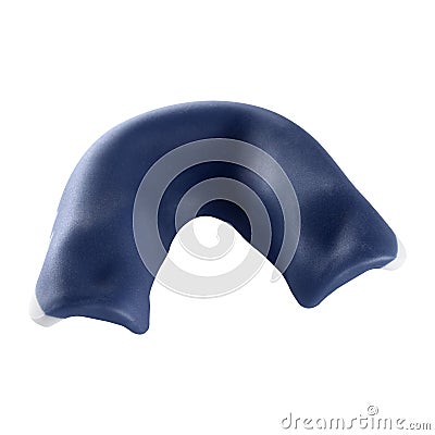 Blue boxing mouthguard, on a white background, mouthguard upside down Stock Photo