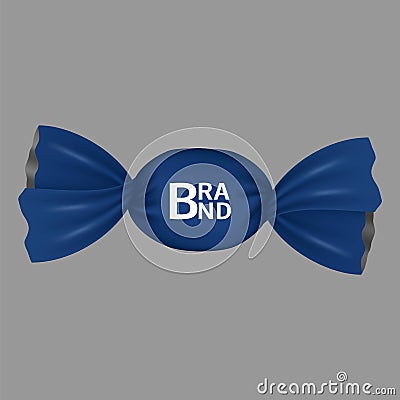 Blue brand bonbon icon, realistic style Vector Illustration