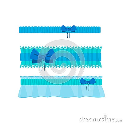 Blue bridal garters vector Vector Illustration