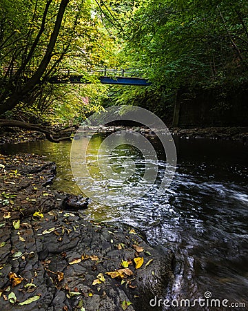 Blue Bridge - Skelton Beck - Autumn - Cleveland Way Stock Photo