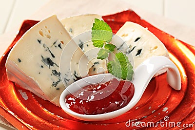 Blue Brie cheese Stock Photo