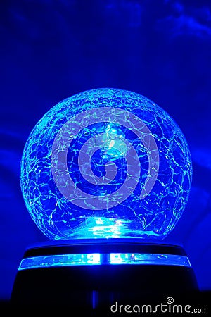 Blue bright crystal ball Stock Photo