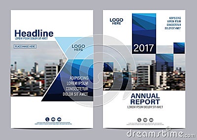 Blue Brochure Annual Report Flyer design template. Vector Illustration