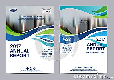 Blue Brochure Annual Report Flyer design template. Vector Illustration