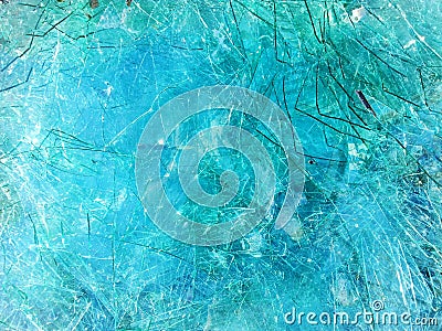 Blue broken glass background Stock Photo