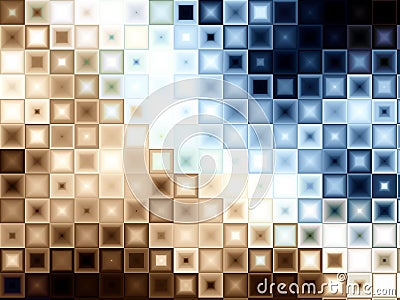 Blue Brown Block Tiles Squares Stock Photo