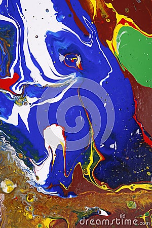 Blue brown paints abstract Stock Photo