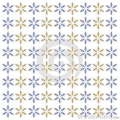 Blue Brown Xmas Snowflakes Texture Background Vector Illustration